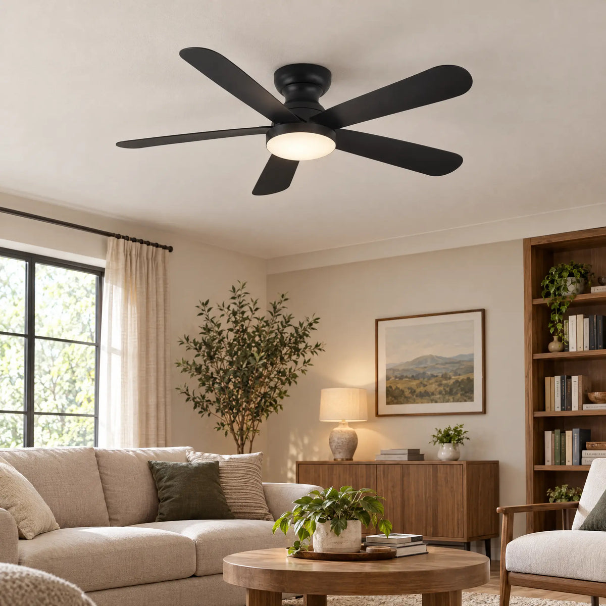 Ceiling Fans with Lights, 5 Blades, Remote, 28 in to 41.3 in - 41Black