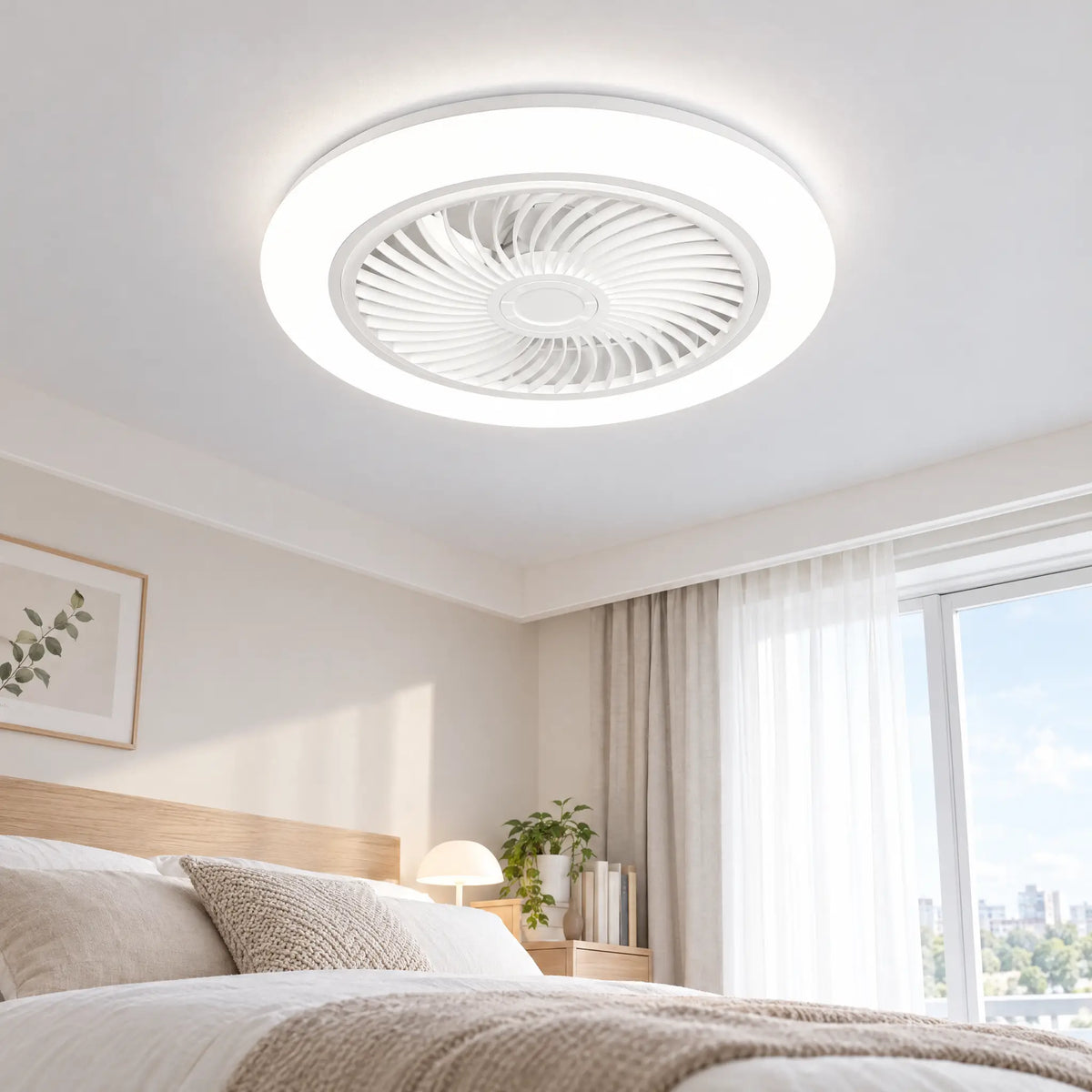 Ceiling Fans with Lights, 18.1 in & 19.7 in, 6 Speeds, 3-Color Dimming - MinimalistWhite