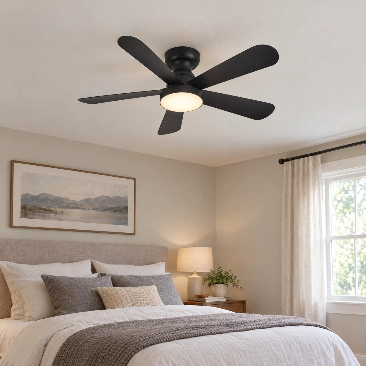 Ceiling Fans with Lights, 5 Blades, Remote, 28 in to 41.3 in - 33Black