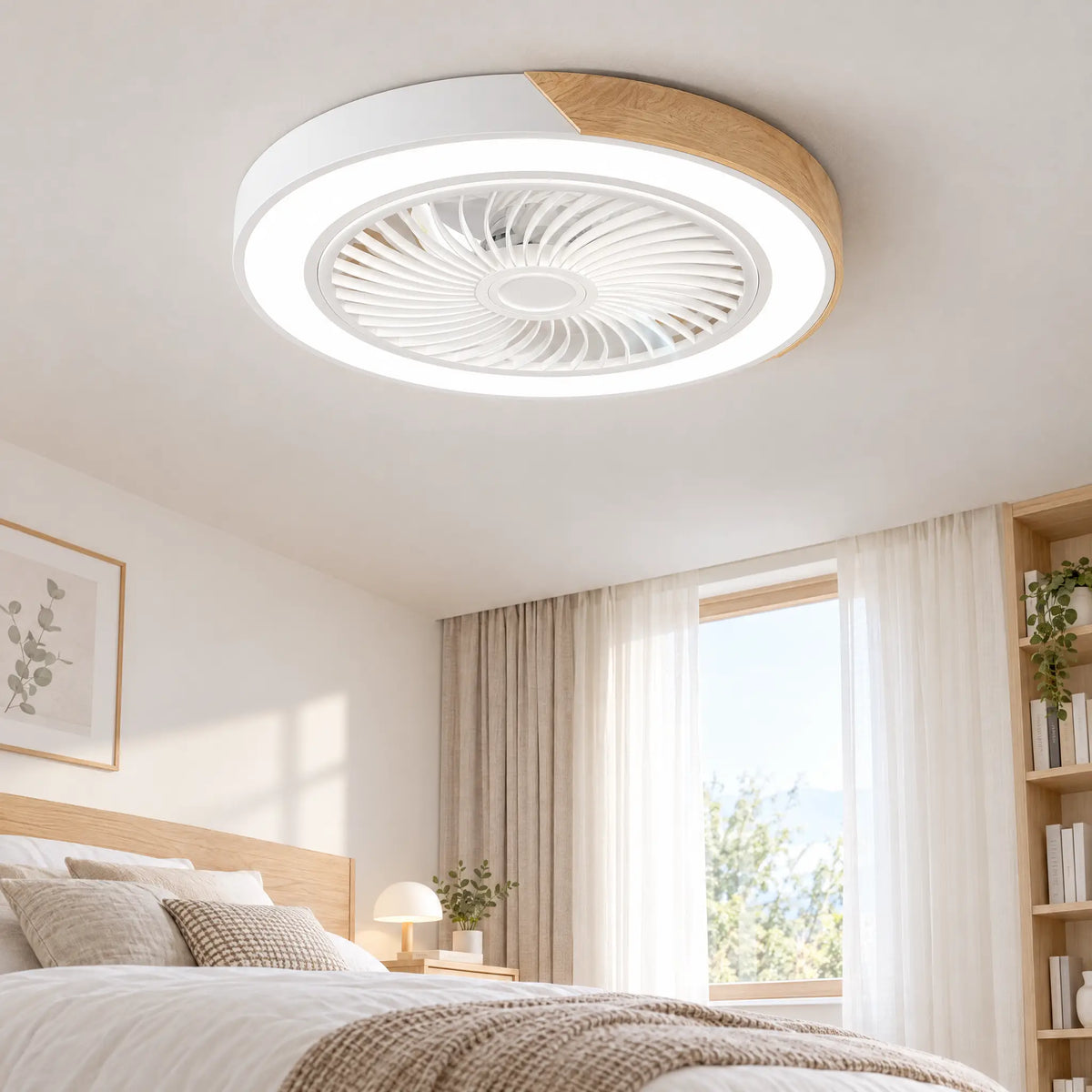 Ceiling Fans with Lights, 18.1 in & 19.7 in, 6 Speeds, 3-Color Dimming - White