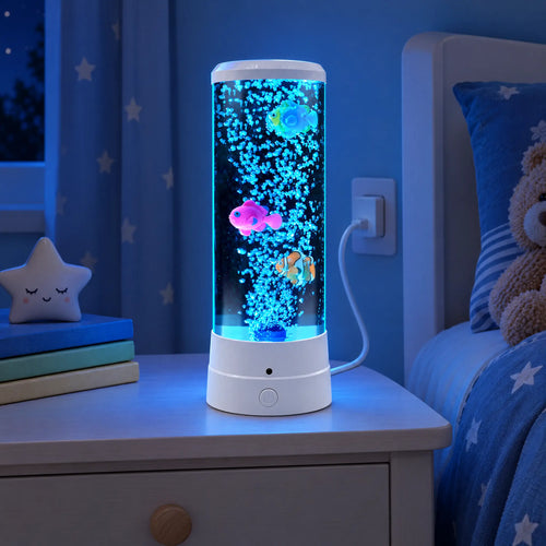 Bubble Fish Night Light with Color-Changing LED, USB Powered - standard white