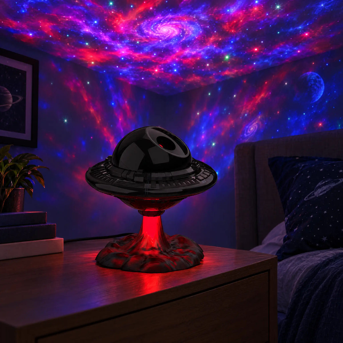 UFO Galaxy Projector Night Light with Remote, Timer and 5 Projection Modes