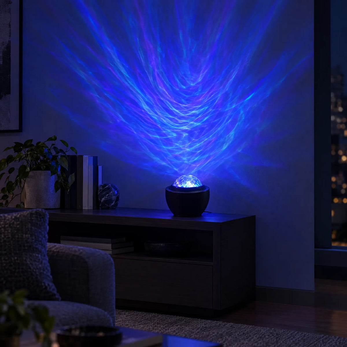 Water Ripple Projector Night Light with Bluetooth Speaker and Remote - Vortex projection