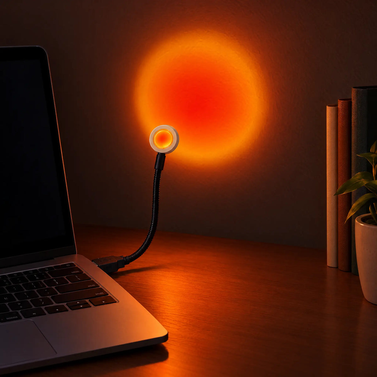 USB Gooseneck LED Lamp in Sunset, Rainbow, Sunrise, White or Warm White - Sunset red, 180 mm hose