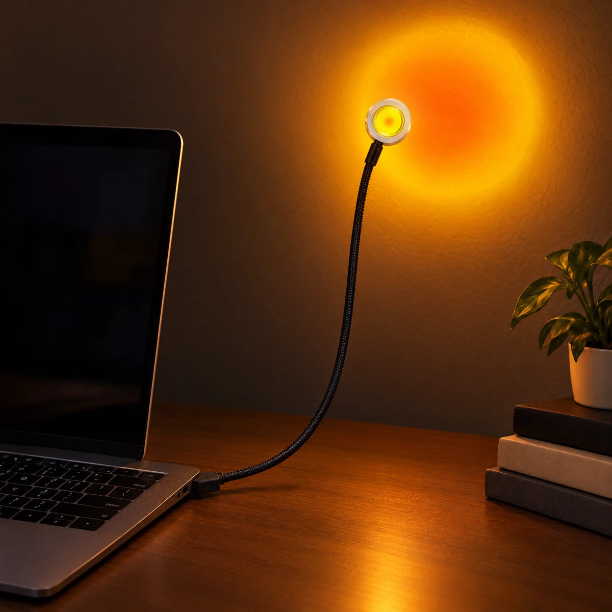 USB Gooseneck LED Lamp in Sunset, Rainbow, Sunrise, White or Warm White - Sunrise, 280 mm hose