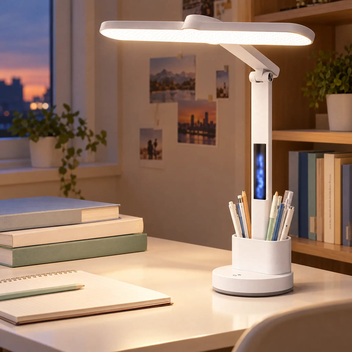 LED Desk Lamp with Digital Clock - Clock