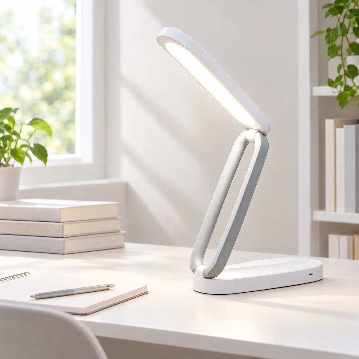 Rechargeable Foldable LED Desk Lamp - White
