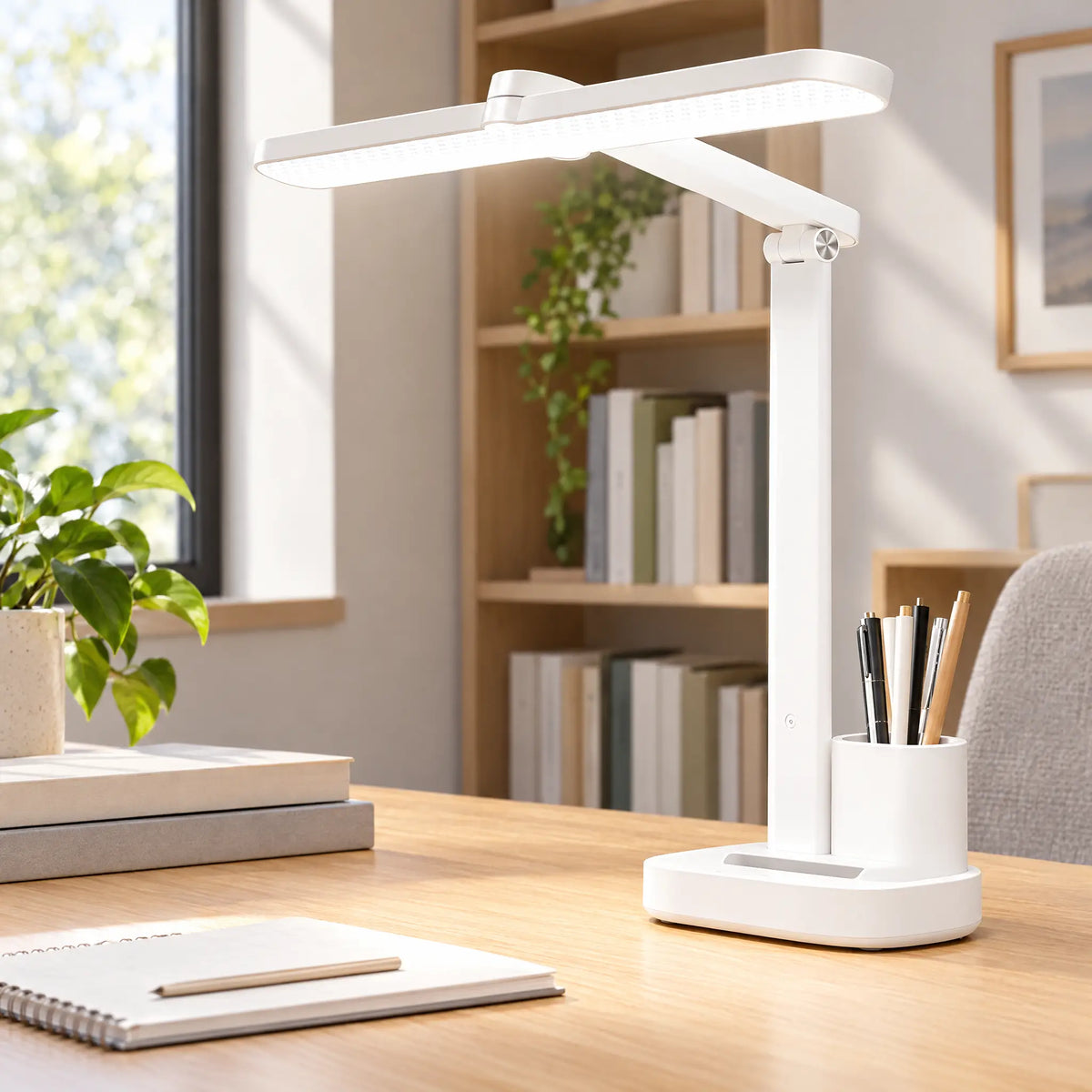 T-Shaped LED Desk Lamp with Pen Holder