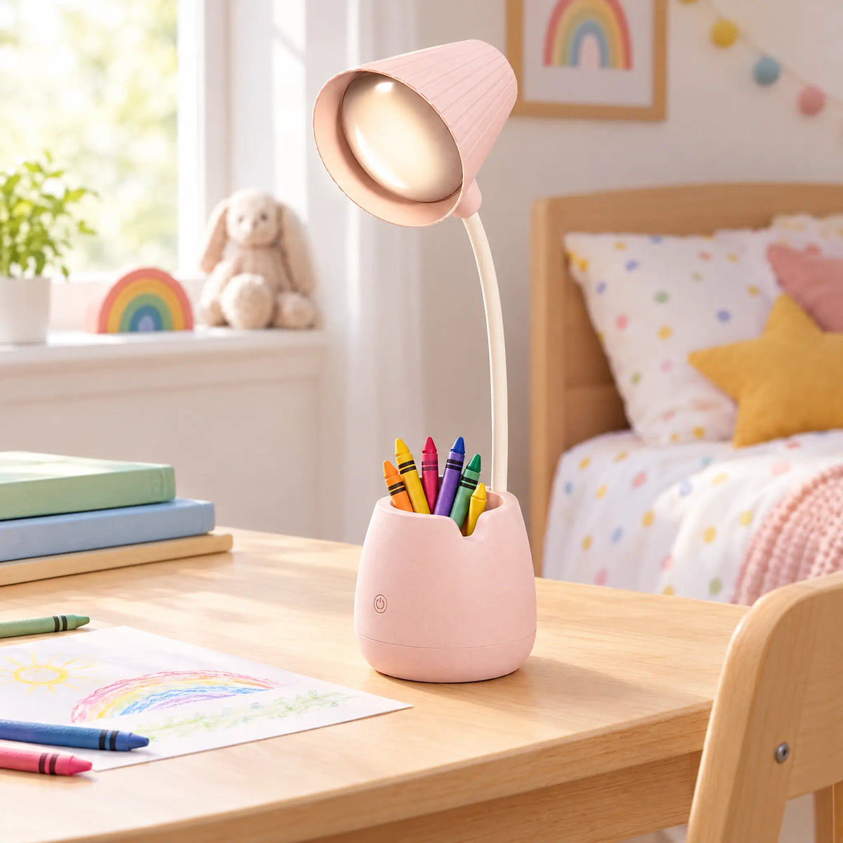 LED Desk Lamp with Pen Holder Base