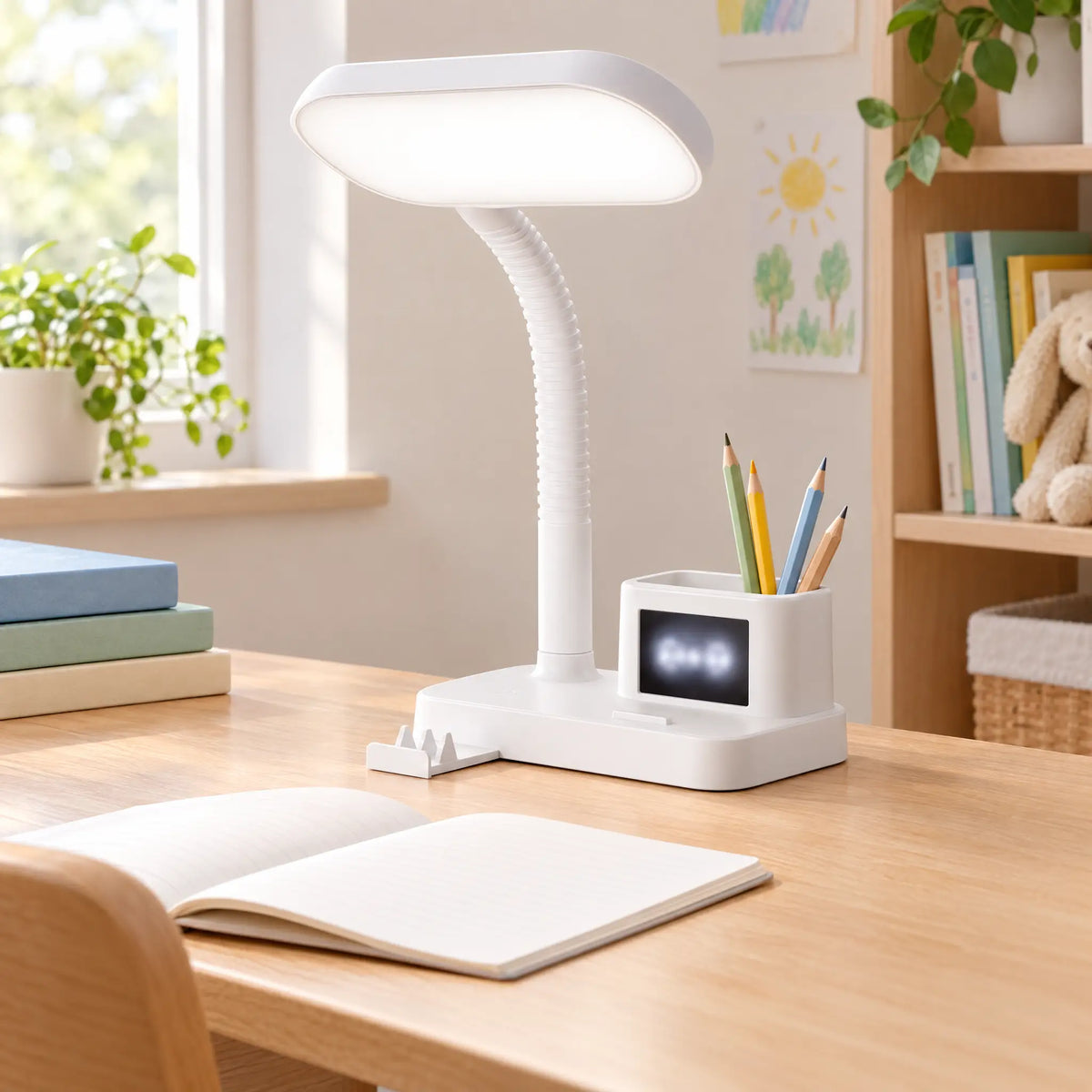 Desk Lamp with LCD Clock Display