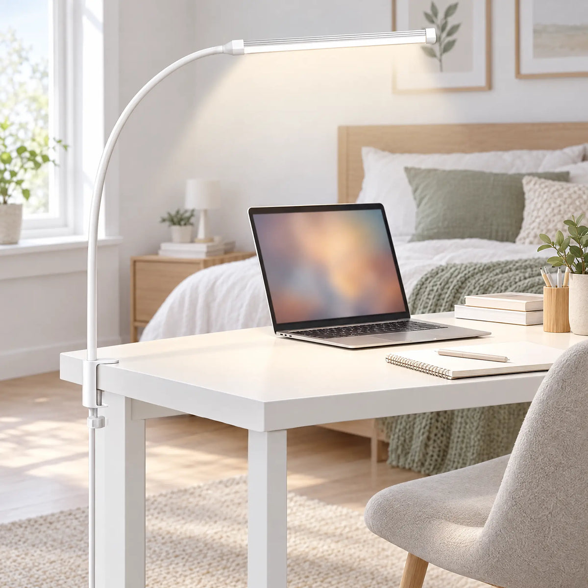Clip-On Desk Lamp - White