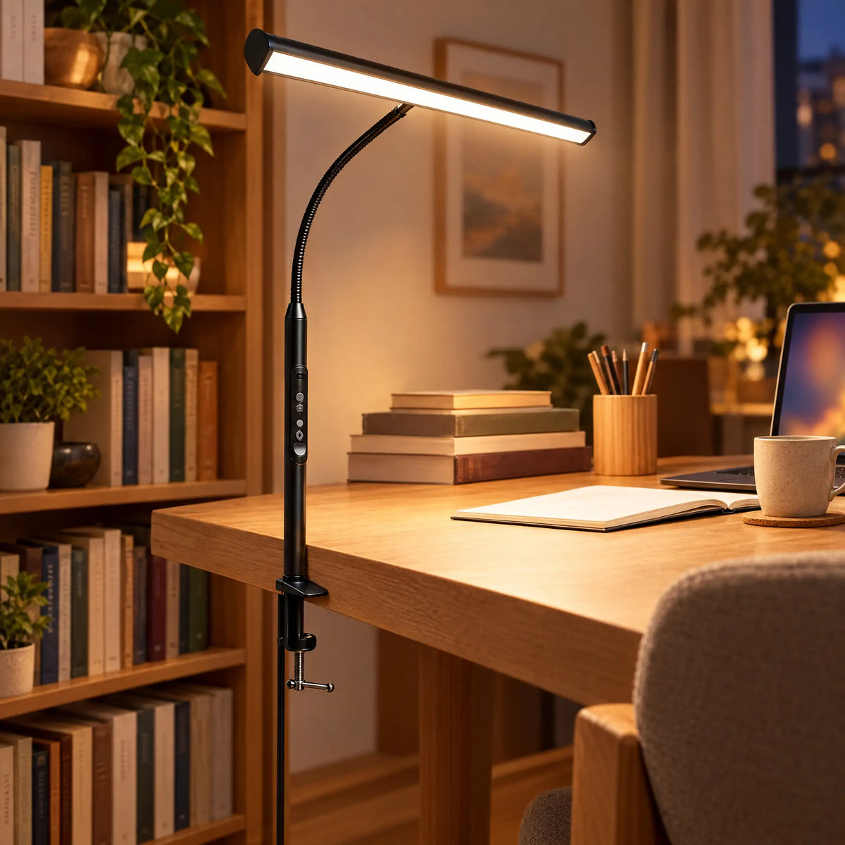 Full Spectrum Clip-On Desk Lamp - Black