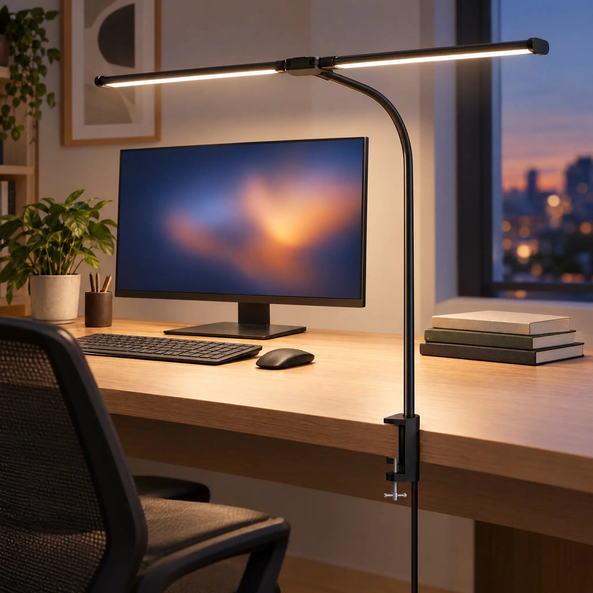 Double-Head Clip LED Desk Lamp