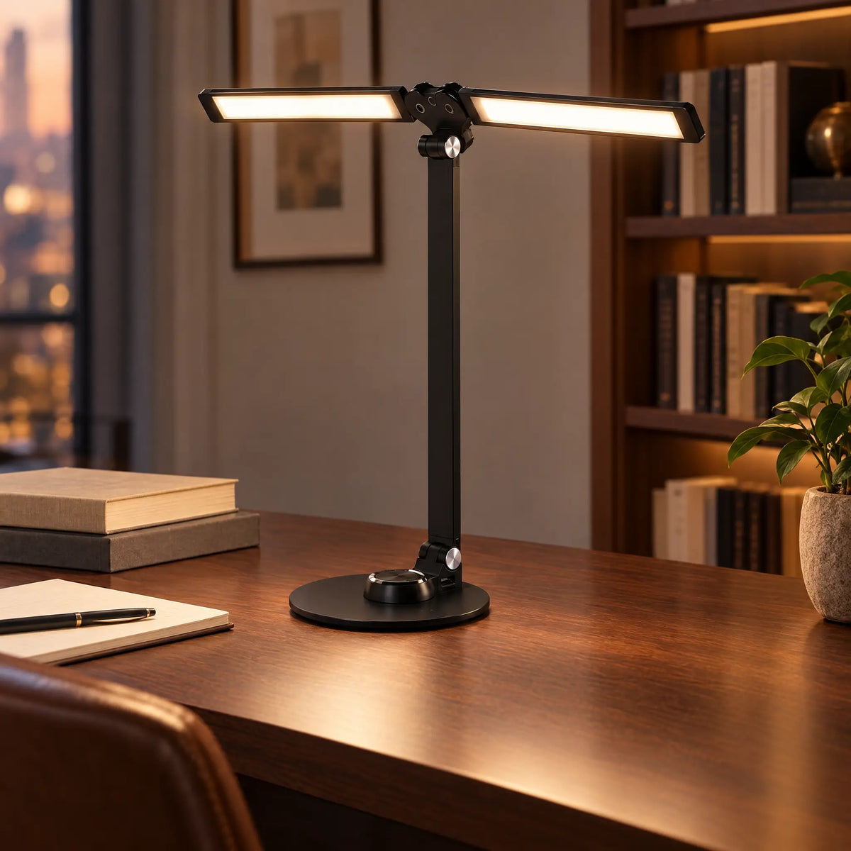 Foldable Double-Head Desk Lamp