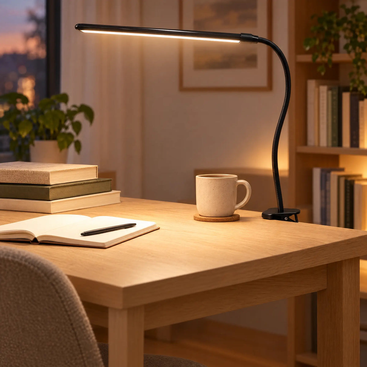 Single-Head Clip LED Desk Lamp - Black