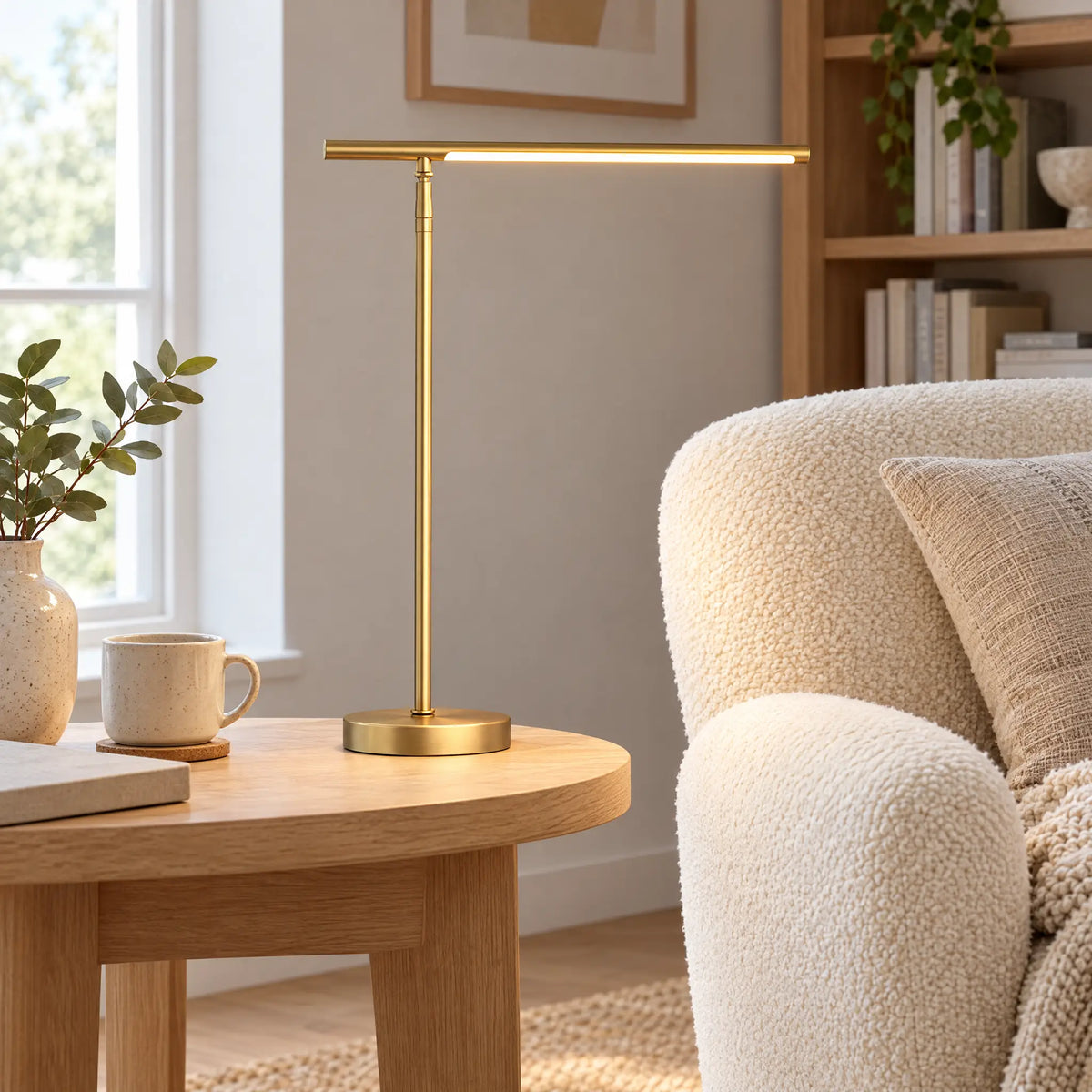 Modern Linear LED Desk Lamp - Copper