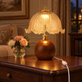 Crackle Glass Table Lamp - In-Line Button