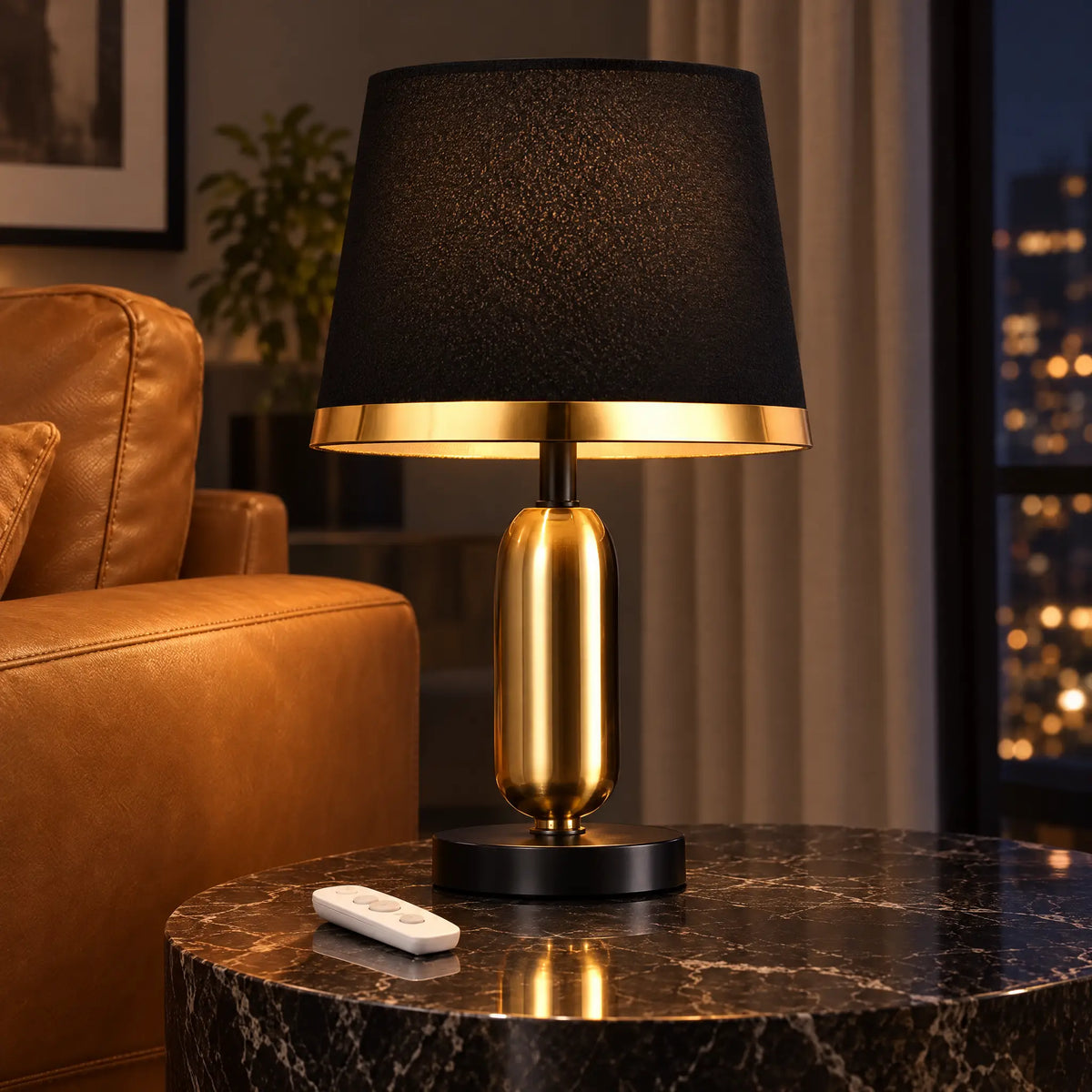European Retro Desk Lamp - A Black, Remote Control