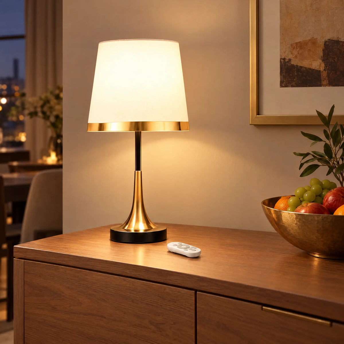 European Retro Desk Lamp - B White, Remote Control