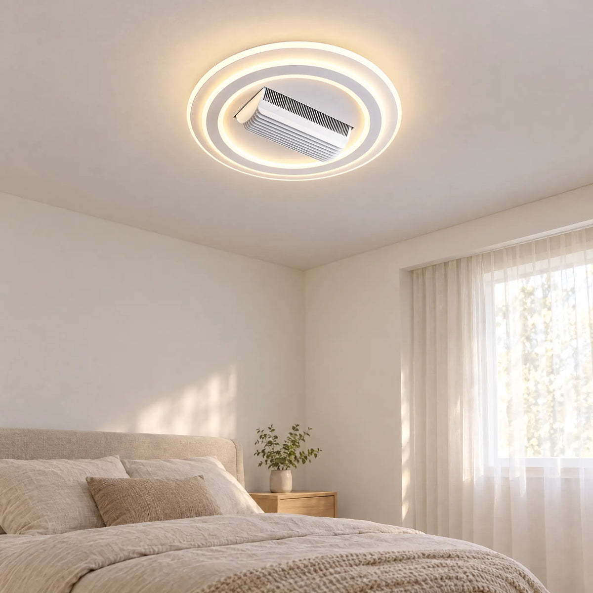 Bladeless Ceiling Fan with Light - 18.9" Round (Small)