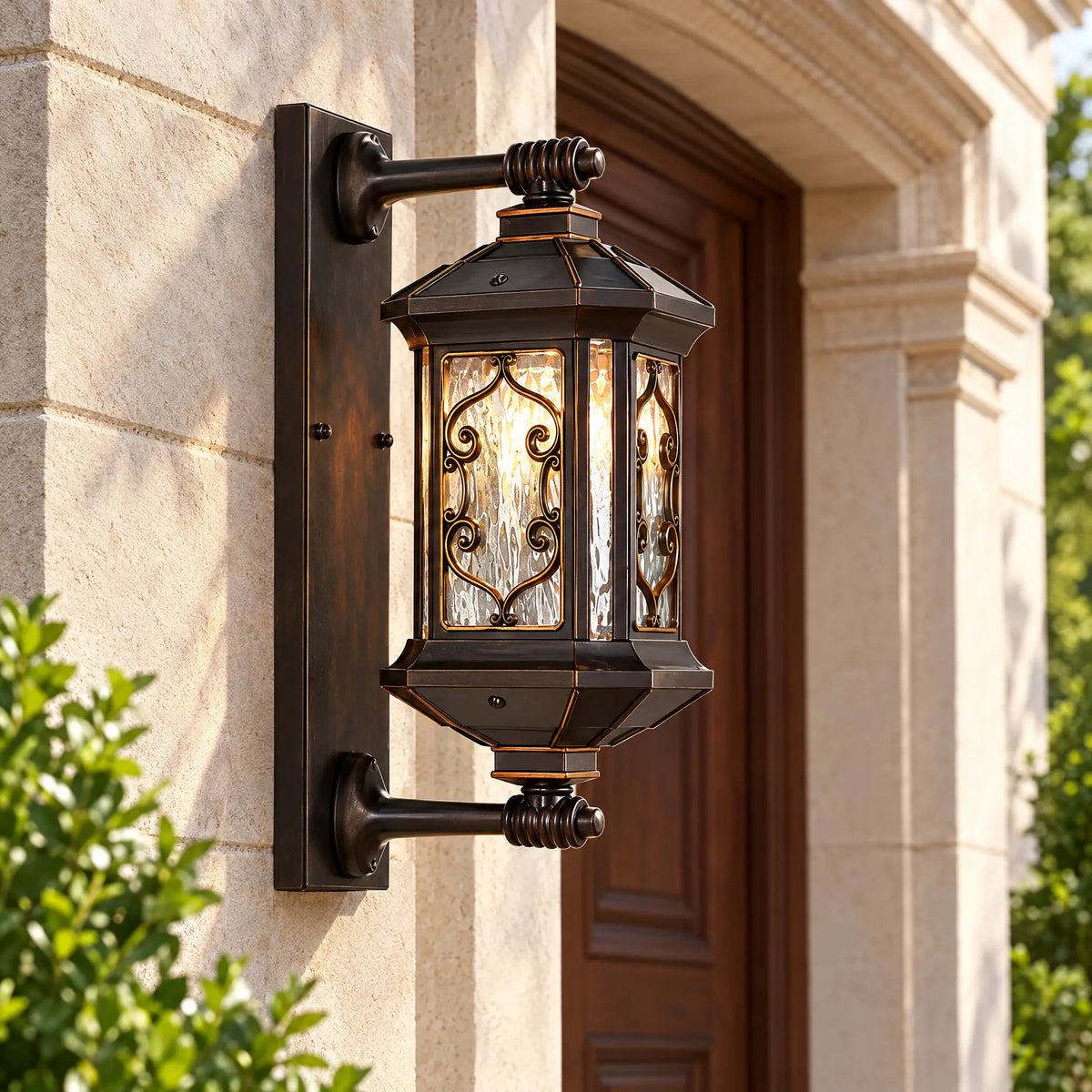 European Style Outdoor Wall Lamp - 41 cm rectangle