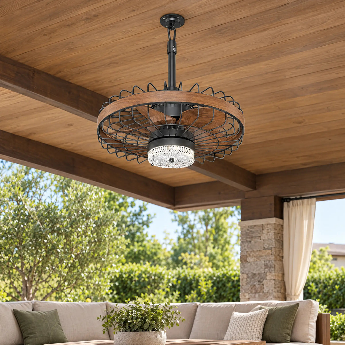Outdoor Ceiling Fan with LED Light