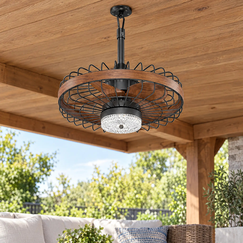 Outdoor Ceiling Fan with LED Light - SRFS-09