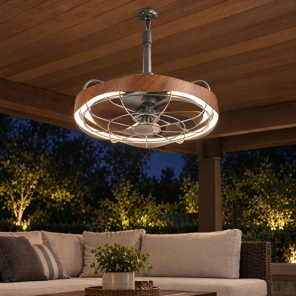 Outdoor Ceiling Fan with LED Light - SRFS-24