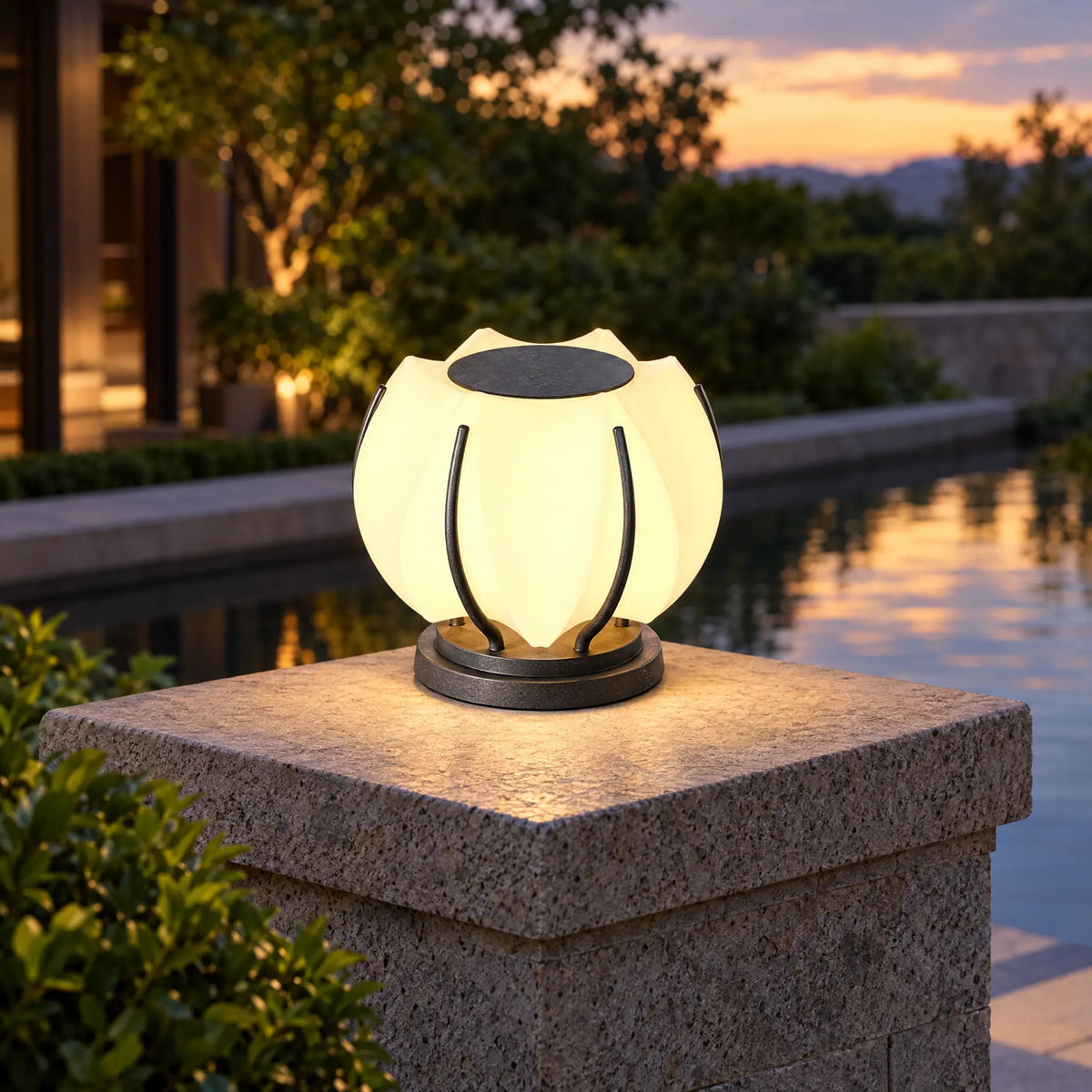 Lotus Outdoor Post Lights - 30 cm