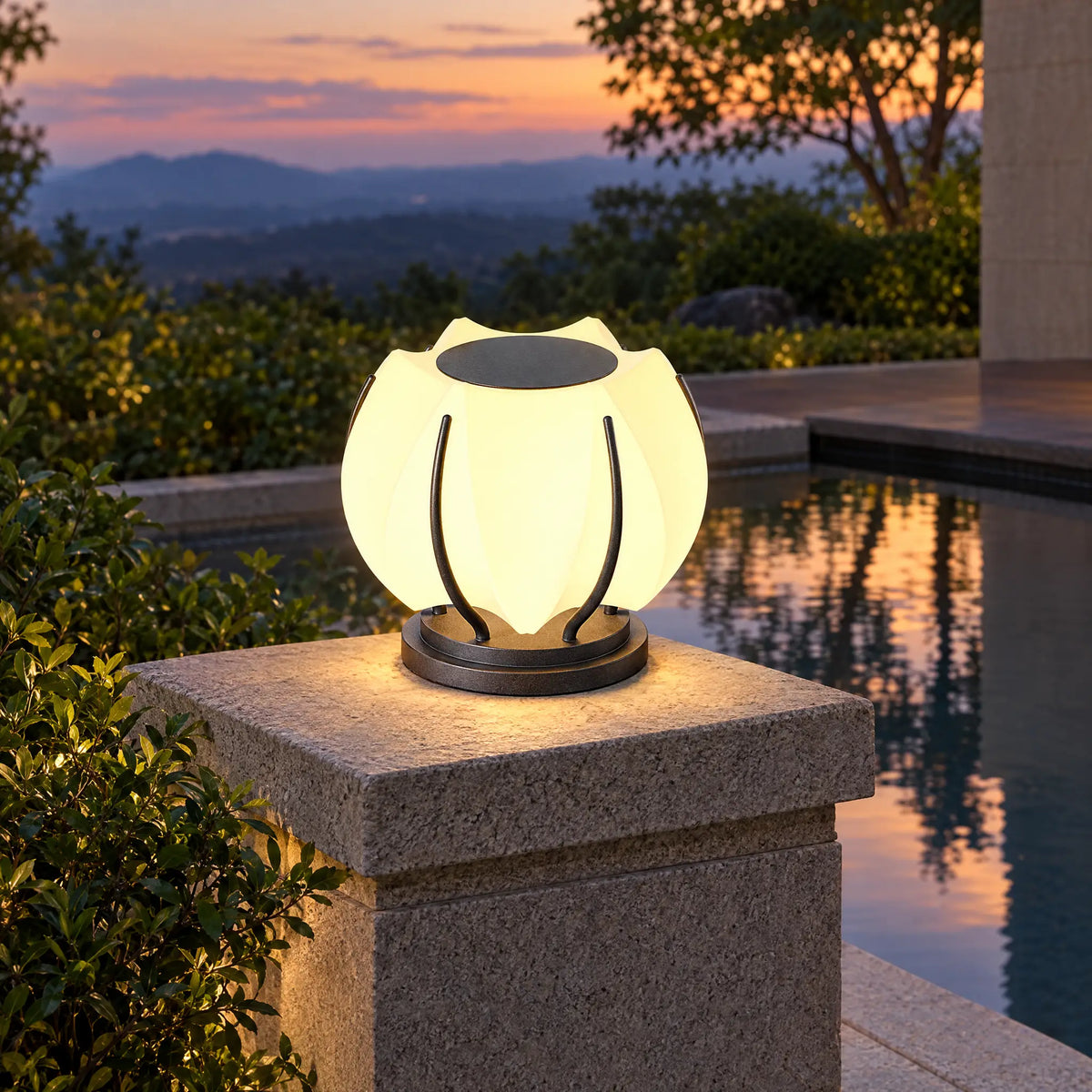 Lotus Outdoor Post Lights - 40 cm