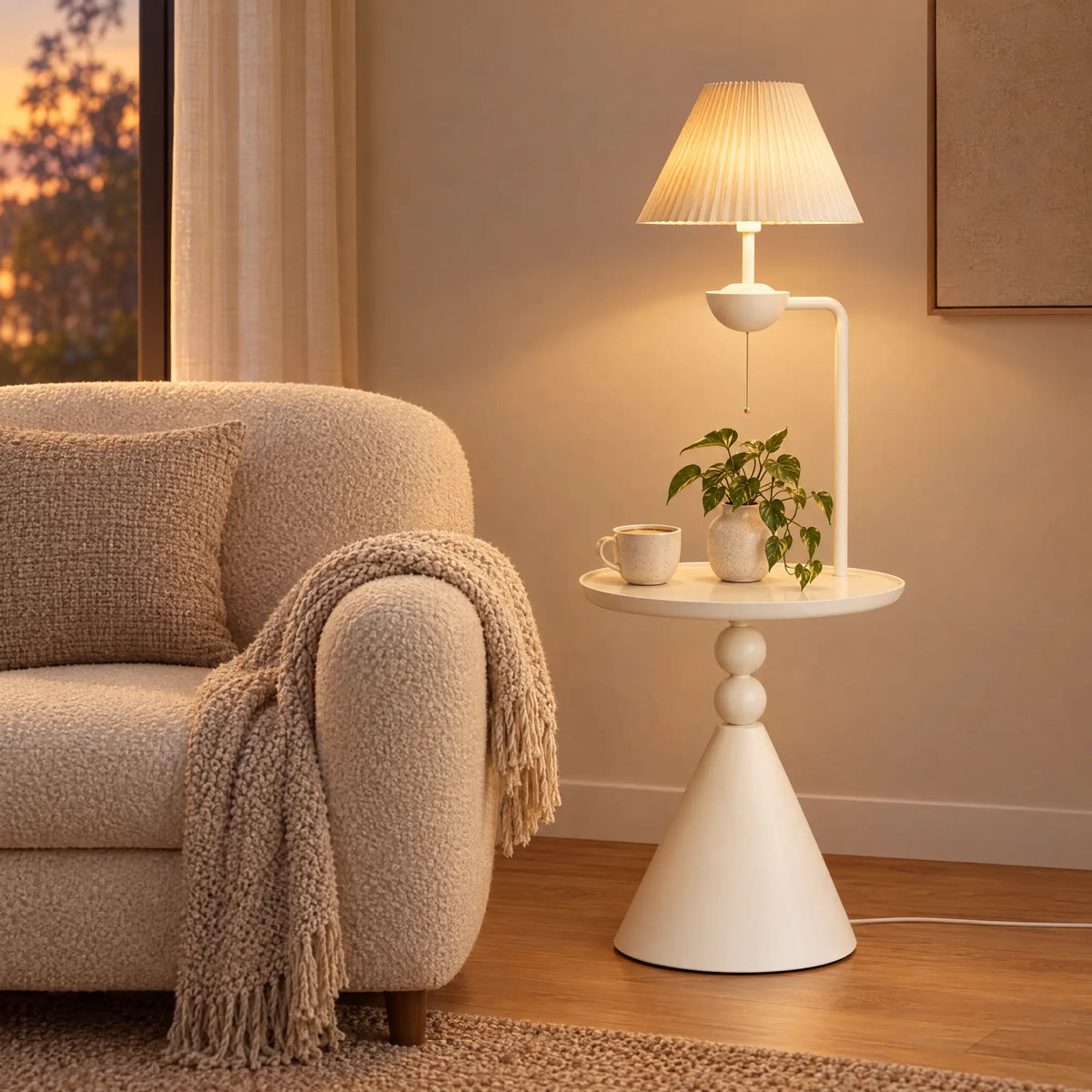 LED Floor Lamp with Table Tray