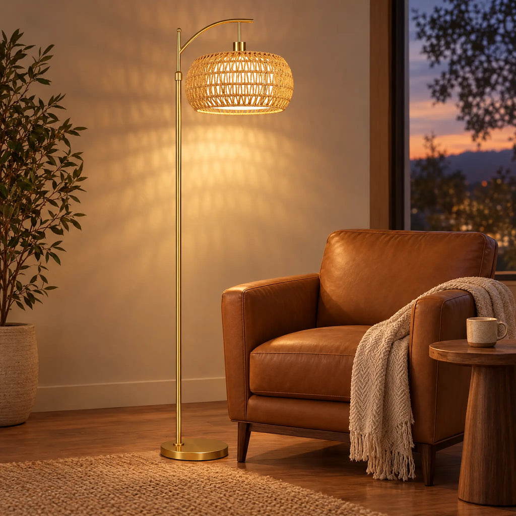 Rattan Floor Lamp - Style J