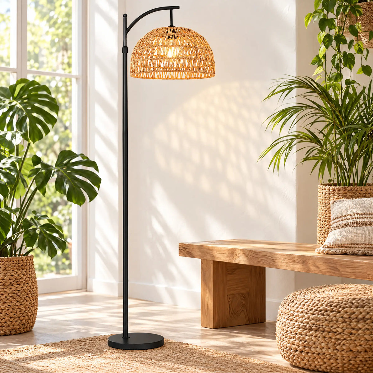 Rattan Floor Lamp - Style F
