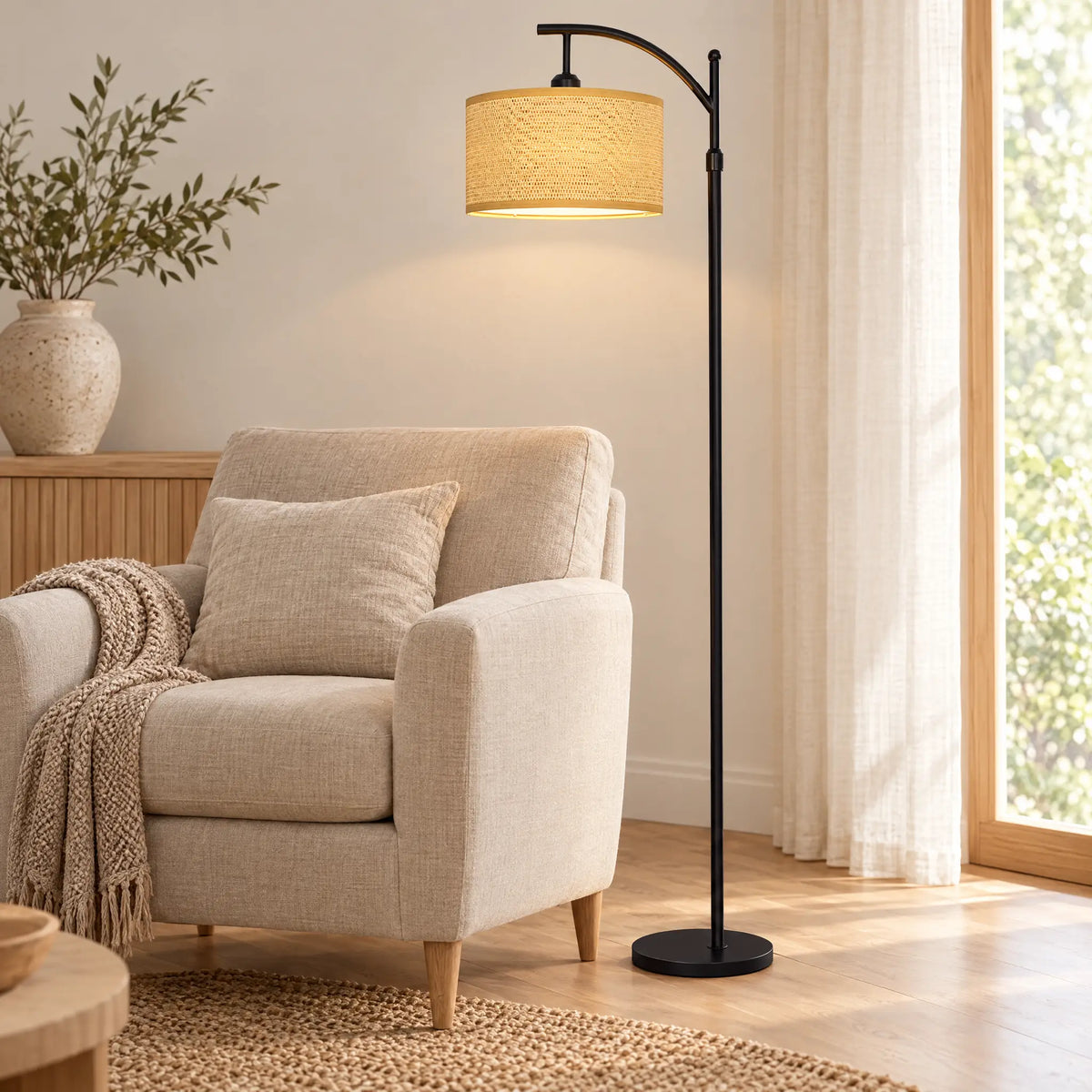 Rattan Floor Lamp - Style A