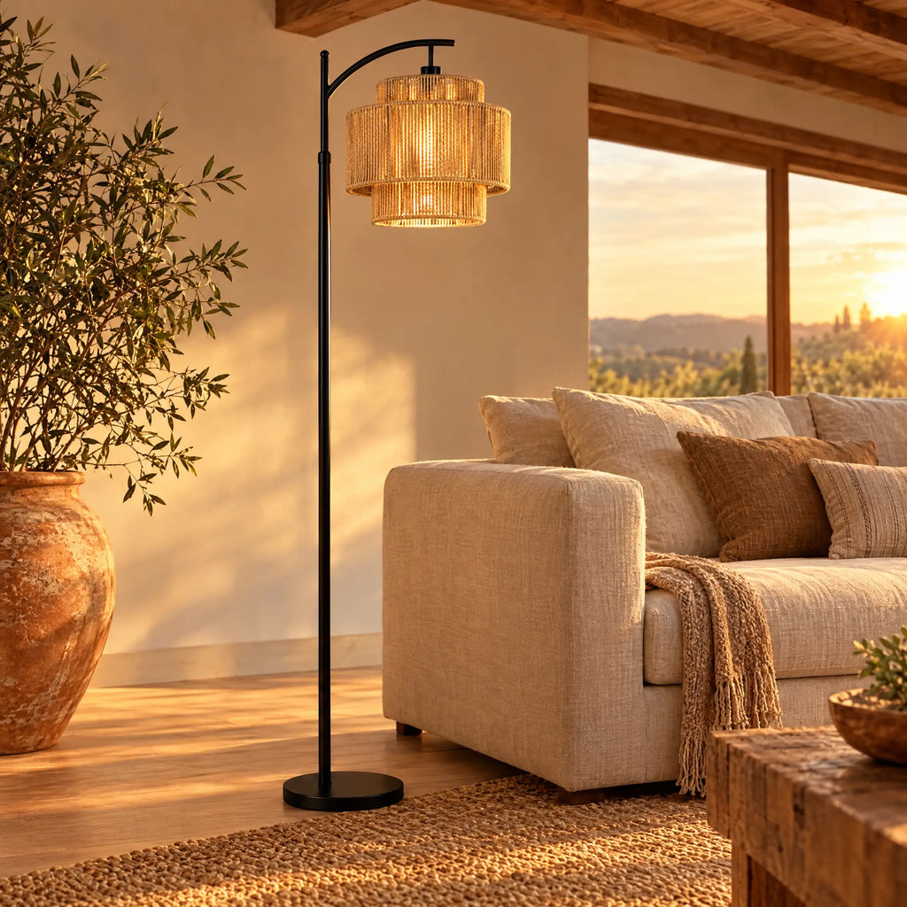Rattan Floor Lamp - Style H