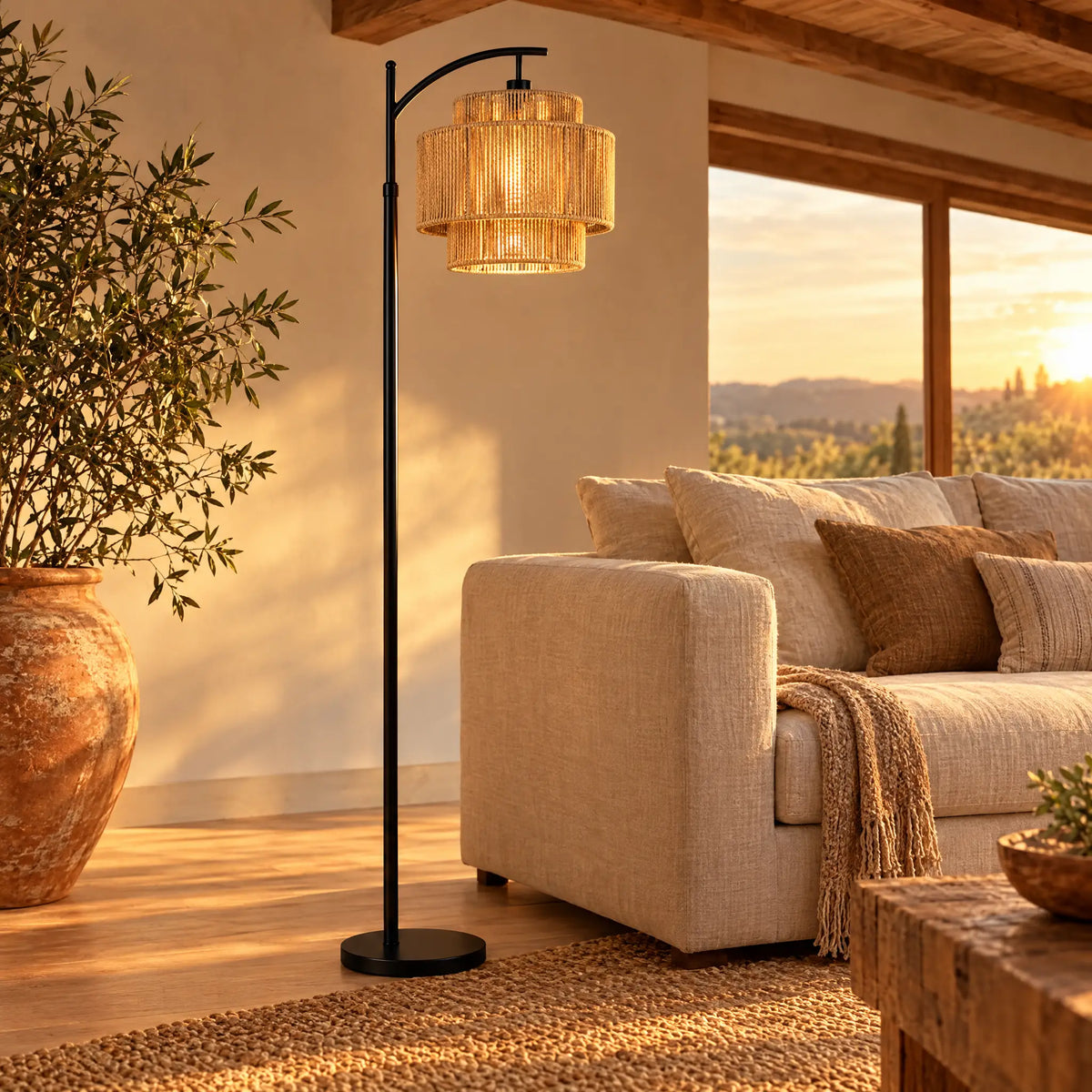 Rattan Floor Lamp - Style H