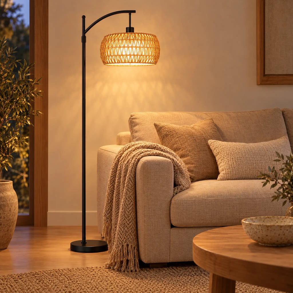Rattan Floor Lamp - Style D