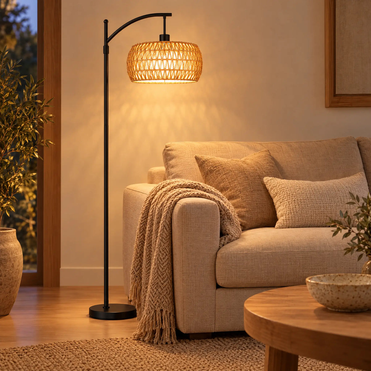 Rattan Floor Lamp - Style D