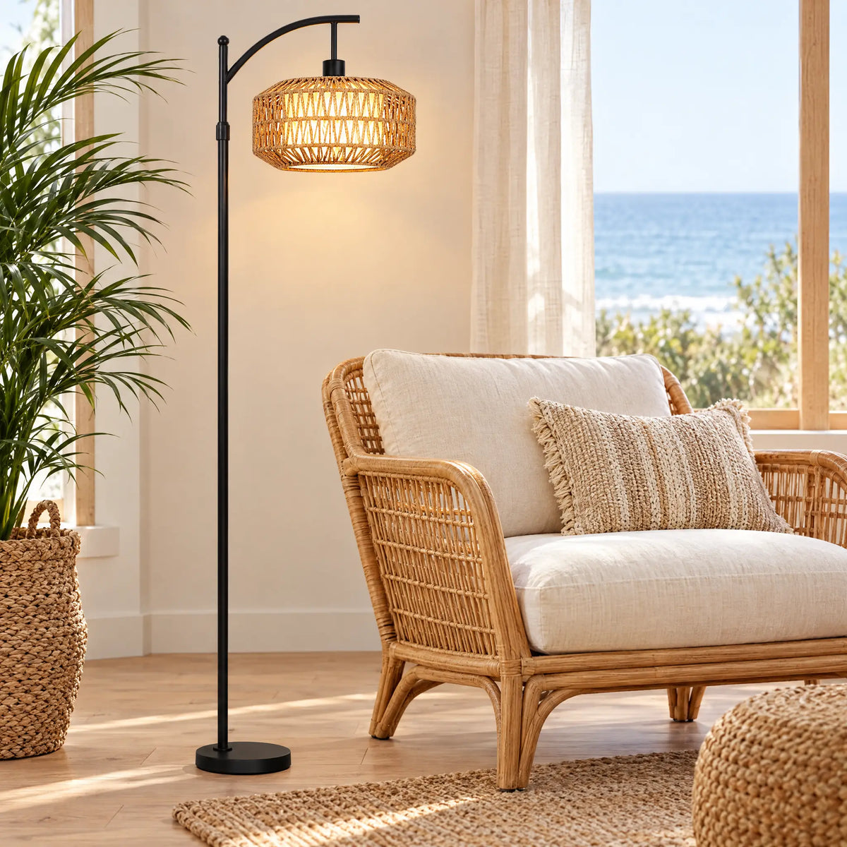 Rattan Floor Lamp - Style C