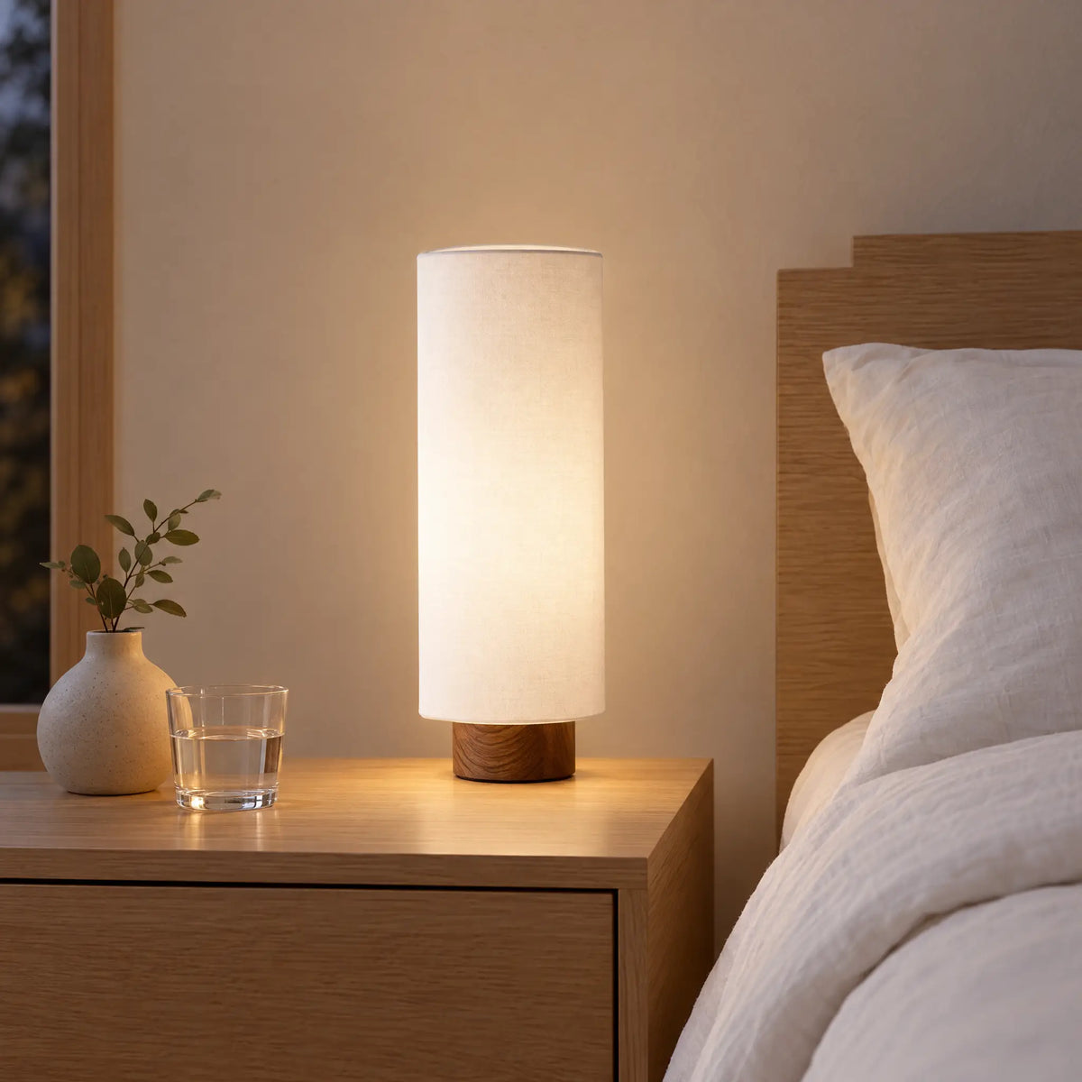Fabric Lamp - Table Height, White Shade