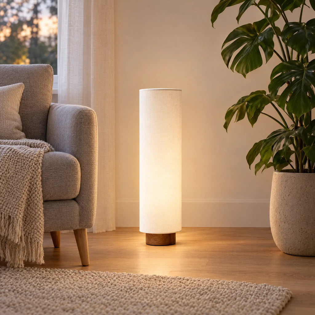 Fabric Floor Lamp - Floor Height, White Shade