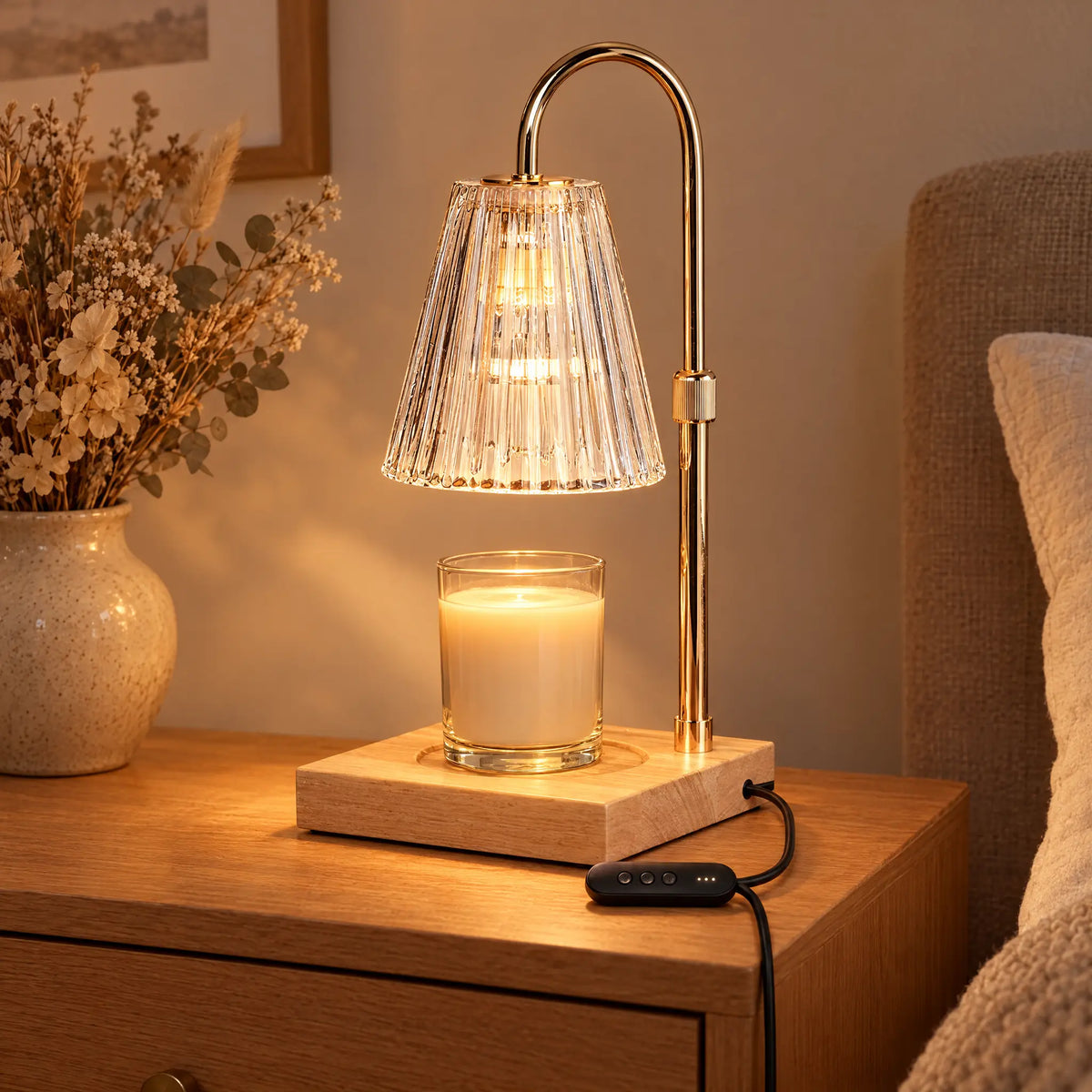 Candle Warmer Lamp A-2 Transparent Striped - Timer