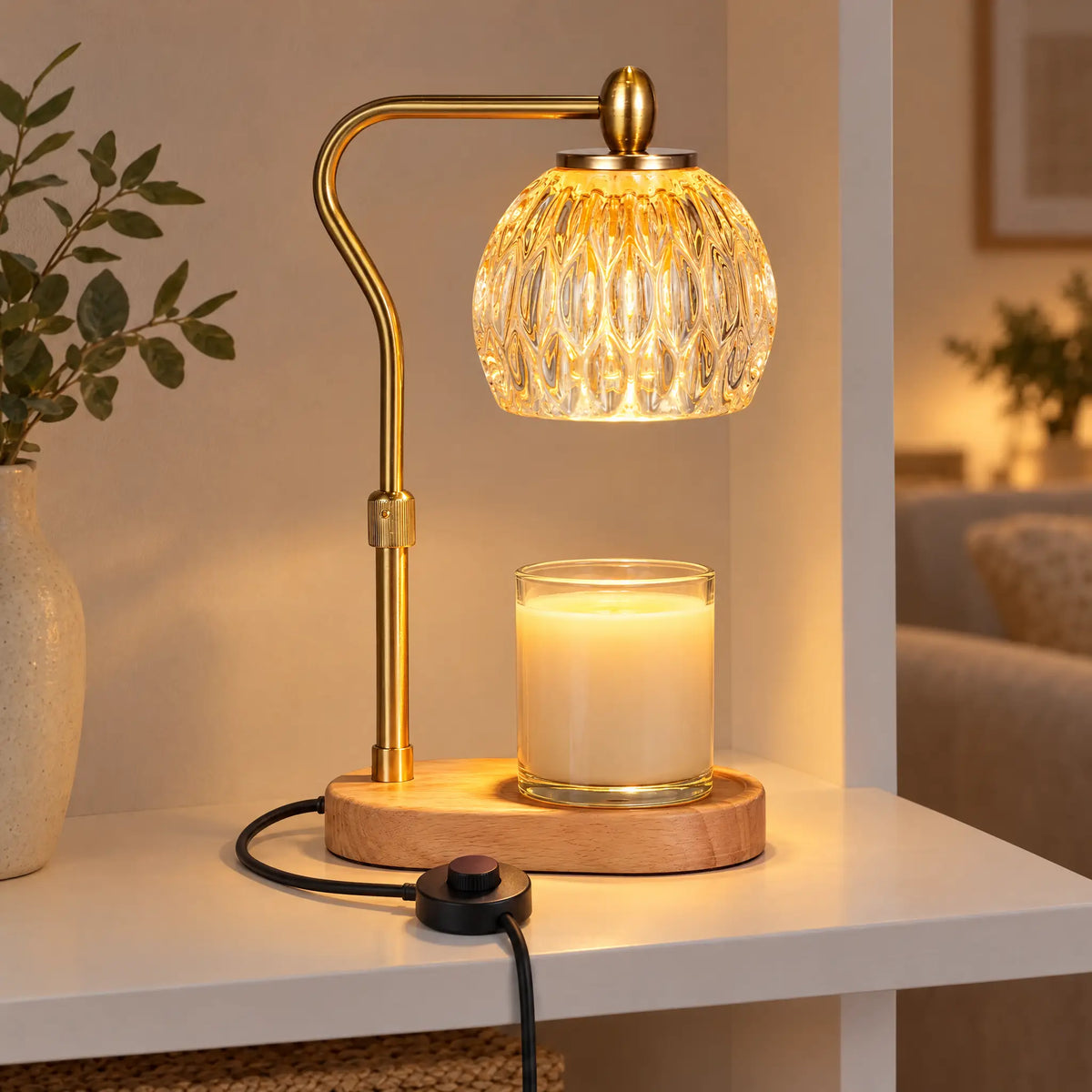 Candle Warmer Lamp A-5 Amber Ball, Copper - Dimmer