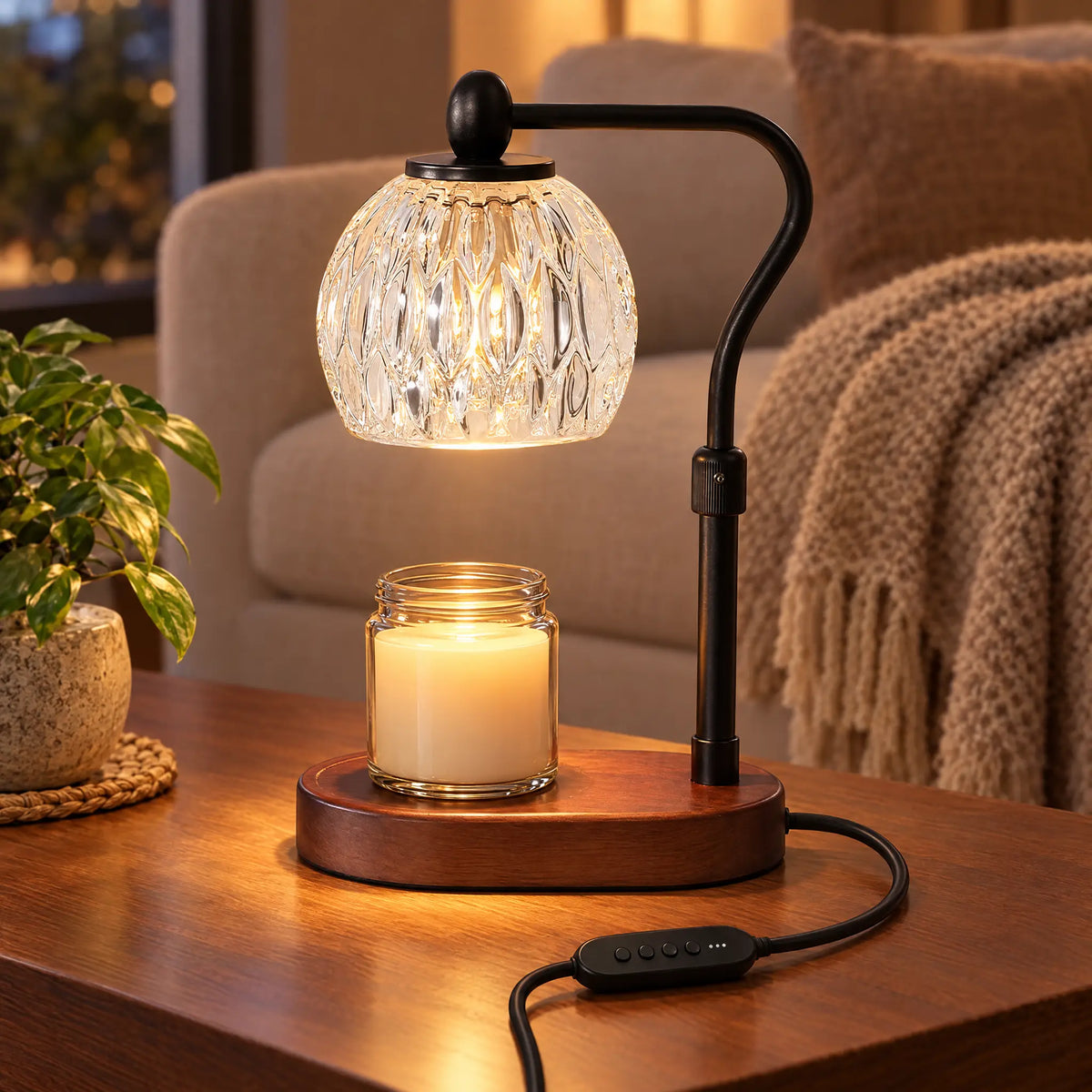 Candle Warmer Lamp A-5 Transparent Ball, Copper-Black - Timer