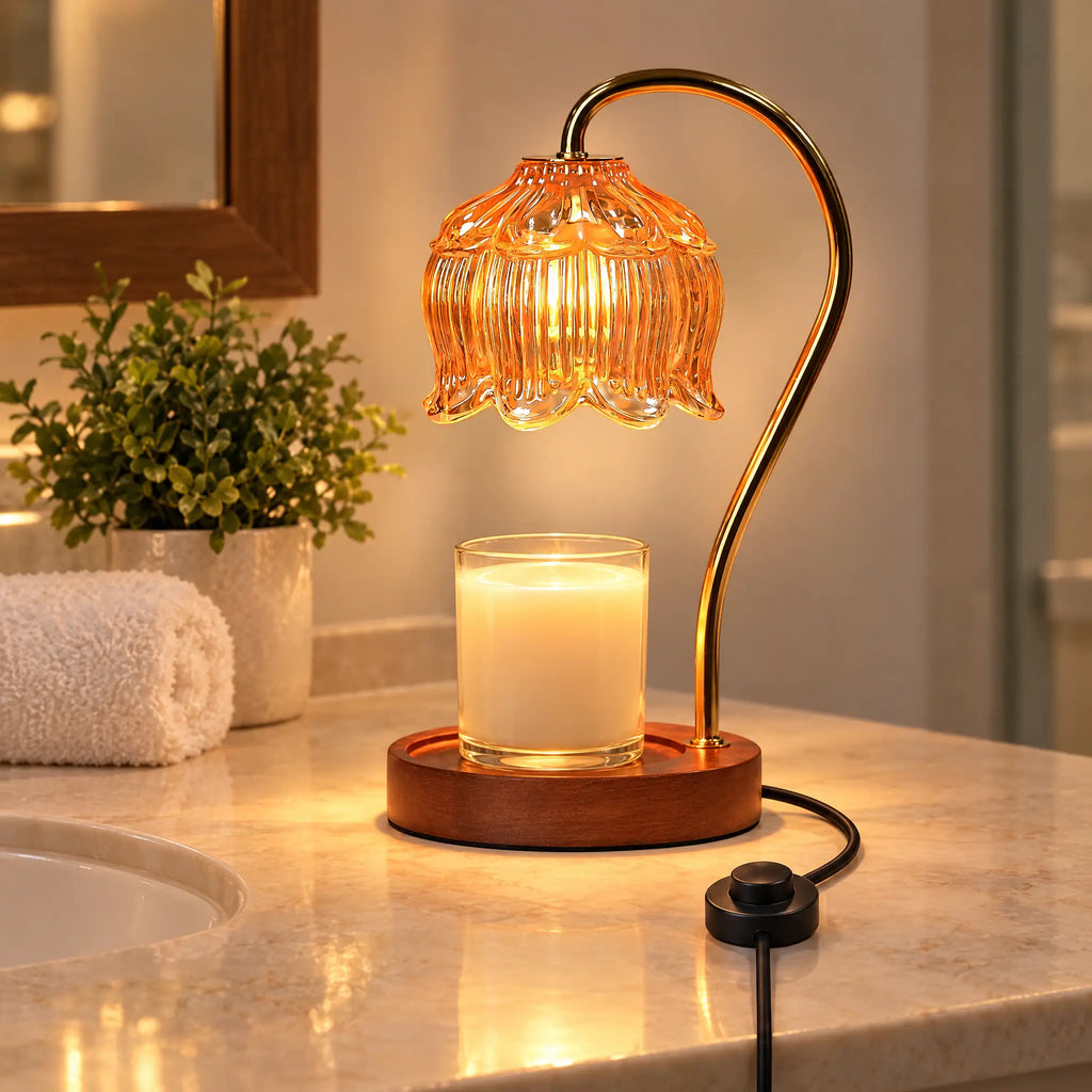 Candle Warmer Lamp A-10 Amber Lotus - Dimmer