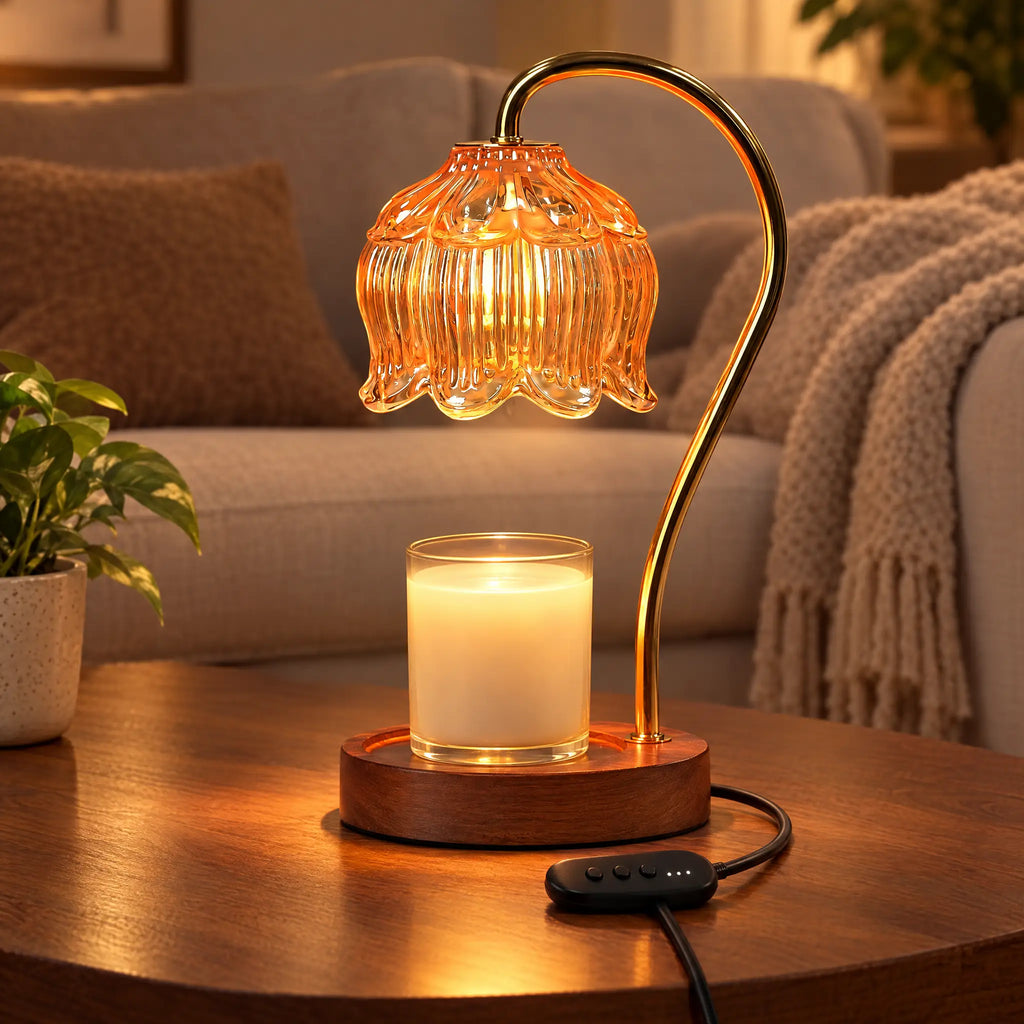 Candle Warmer Lamp A-10 Amber Lotus - Timer
