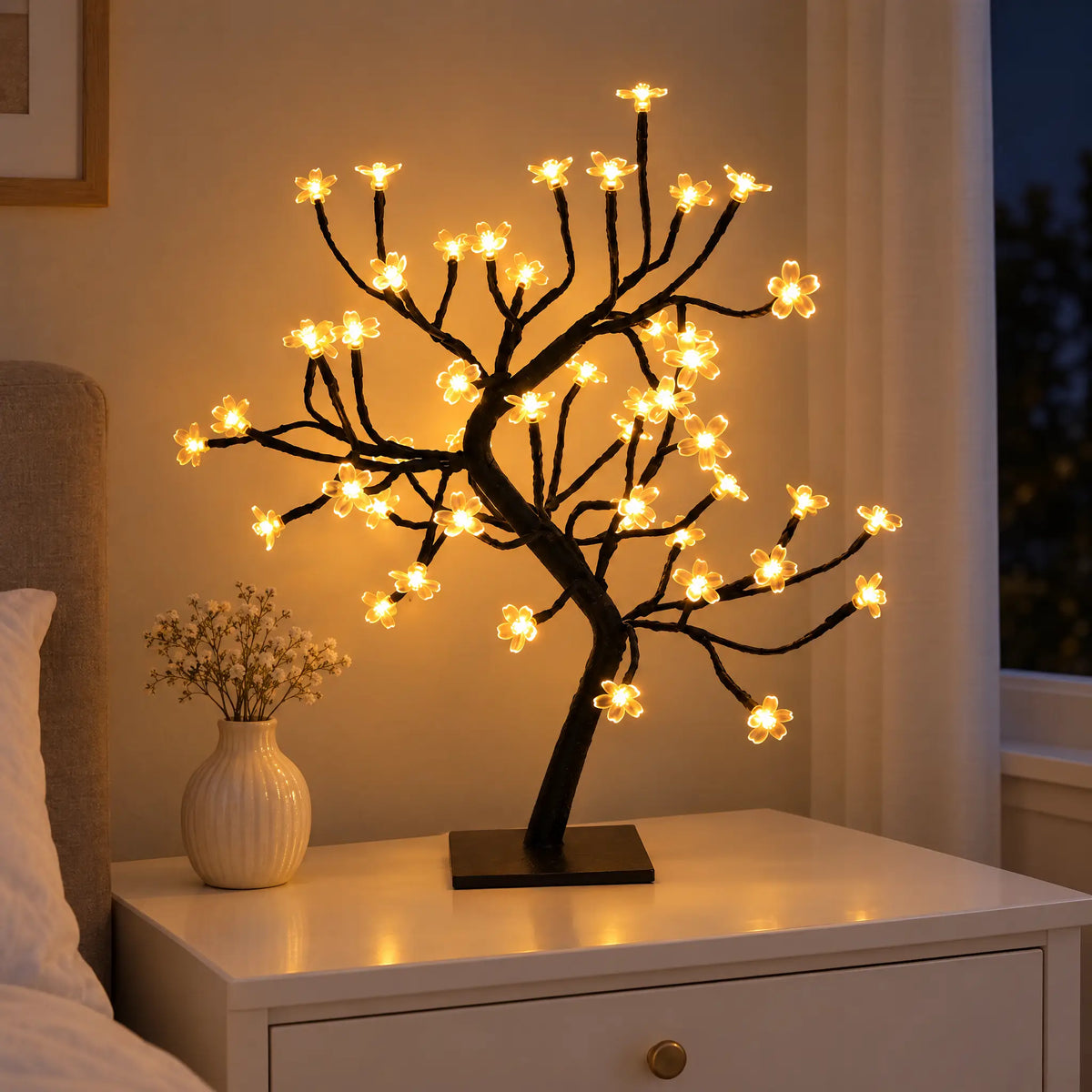 Cherry Blossom LED Tree - Black, 48 Lights
