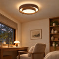Two-Tier Round LED Flush Mount Ceiling Light - Walnut 19.69 in