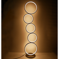 Modern LED Ring Floor Lamp with Touch Dimming, Minimalist Standing Lamp for Living Room, Bedroom & Office, US Plug, 110V