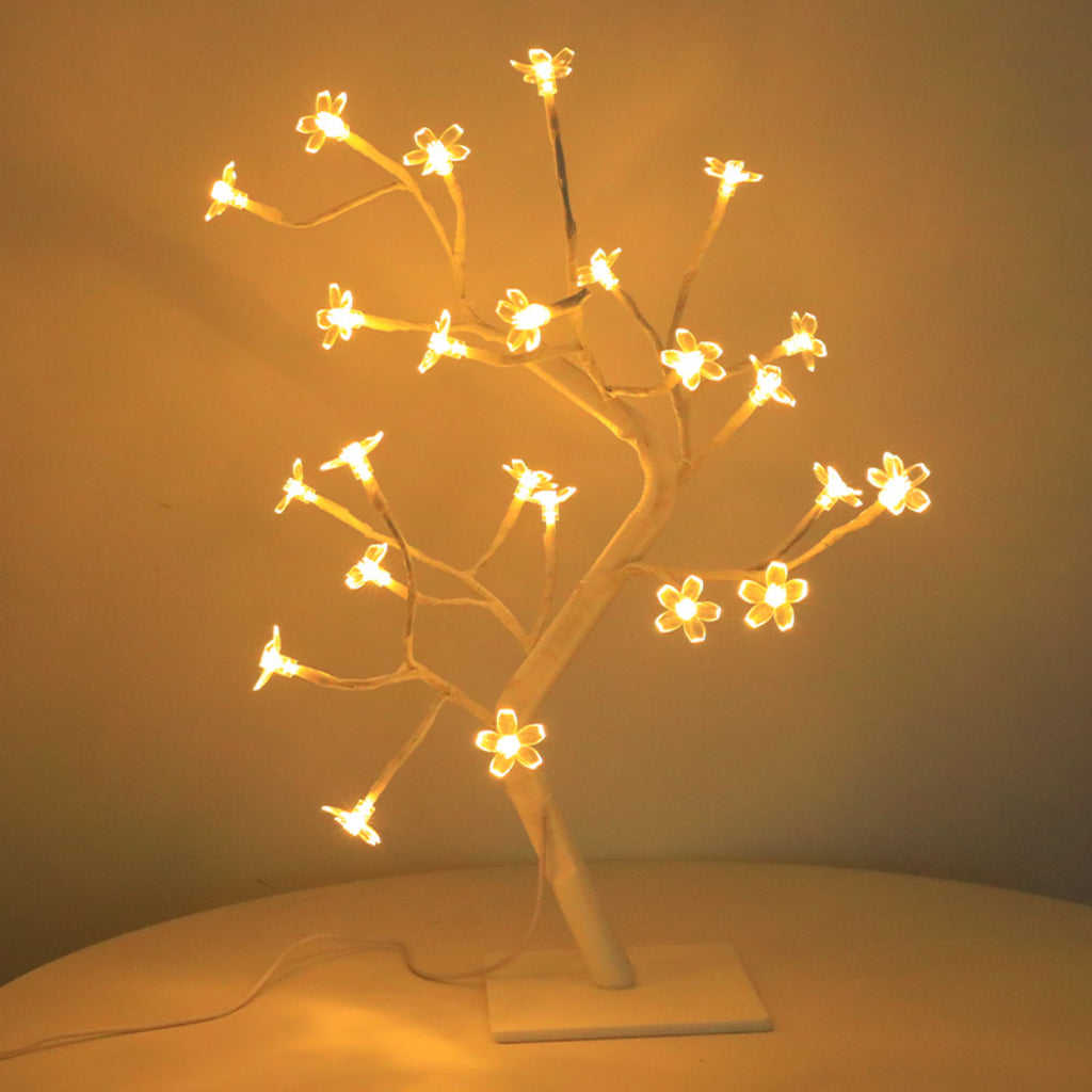 USB Cherry Blossom Tree Lamp – 24/48 LED Decorative Night Light for Bedroom & Holiday Décor Velumoza